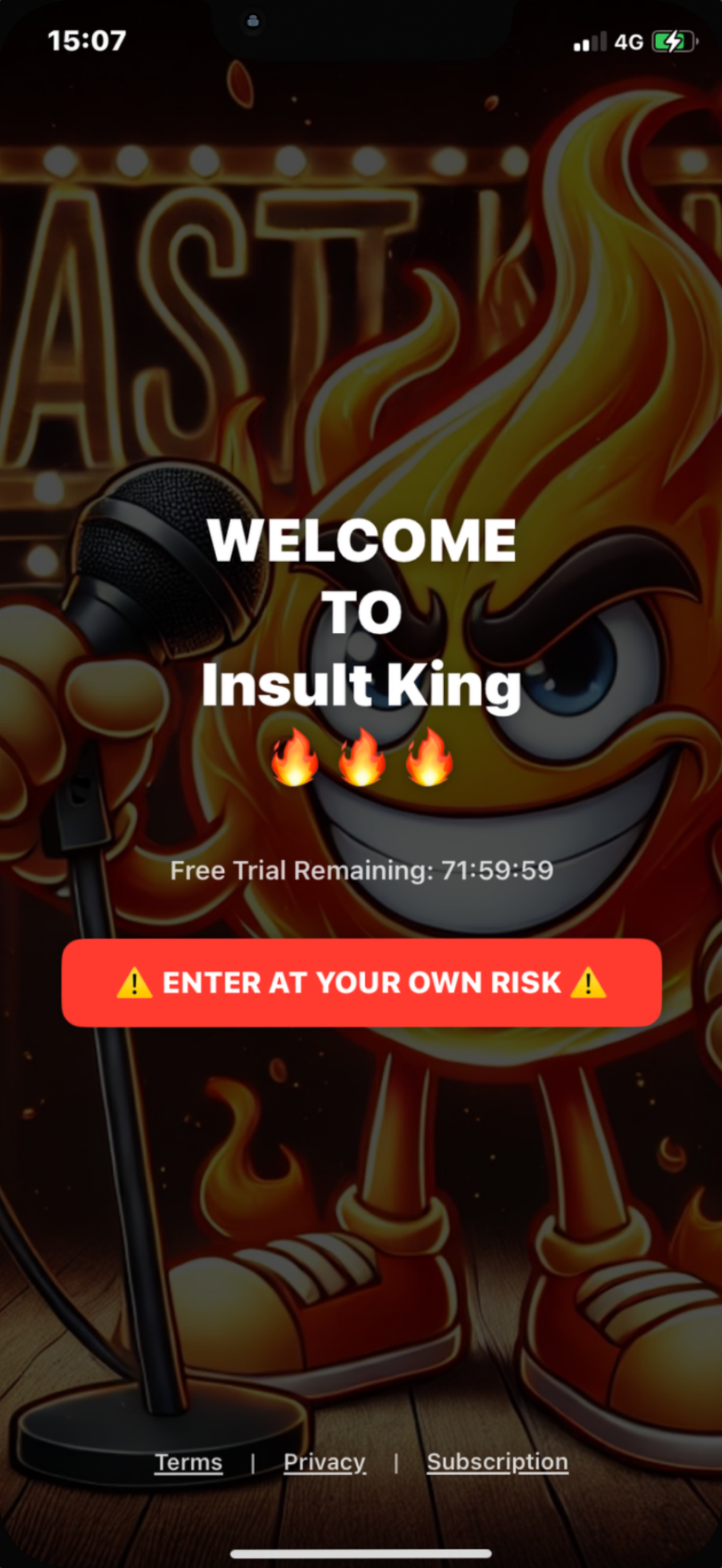 Insult King Home Screen