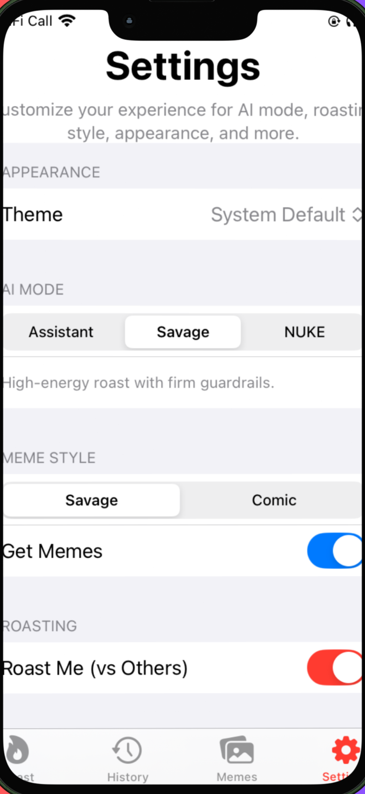 Insult King Mode Selection